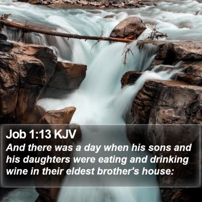 Job 1:13 KJV Bible Verse Image
