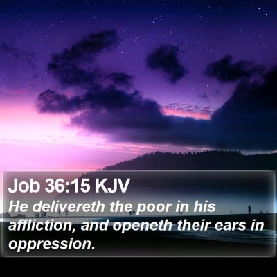 Job 36:15 KJV Bible Verse Image