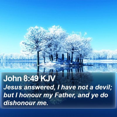 John 8:49 KJV Bible Verse Image