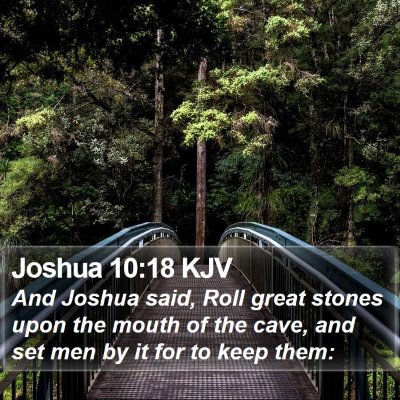 Joshua 10:18 KJV Bible Verse Image