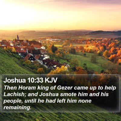 Joshua 10:33 KJV Bible Verse Image