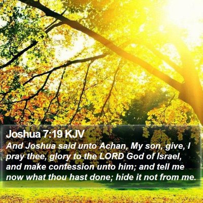 Joshua 7:19 KJV Bible Verse Image