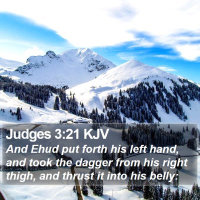 Judges 3:21 KJV Bible Verse Image