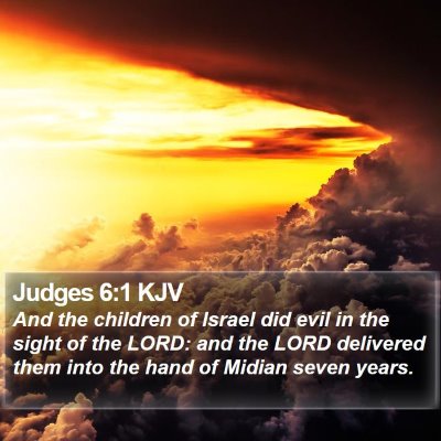 Judges 6:1 KJV Bible Verse Image