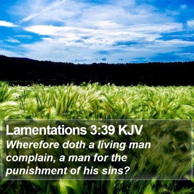 Lamentations 3:39 KJV Bible Verse Image