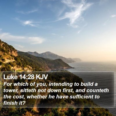 Luke 14:28 KJV Bible Verse Image
