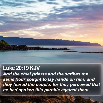 Luke 20:19 KJV Bible Verse Image