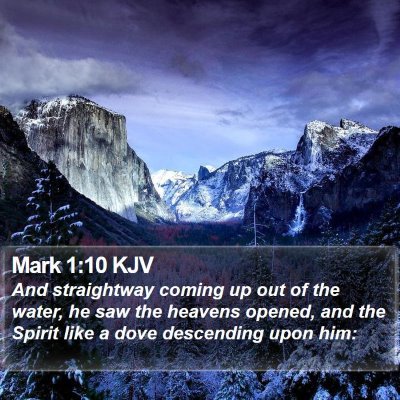 Mark 1:10 KJV Bible Verse Image