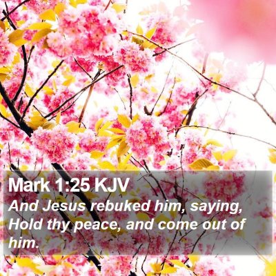 Mark 1:25 KJV Bible Verse Image