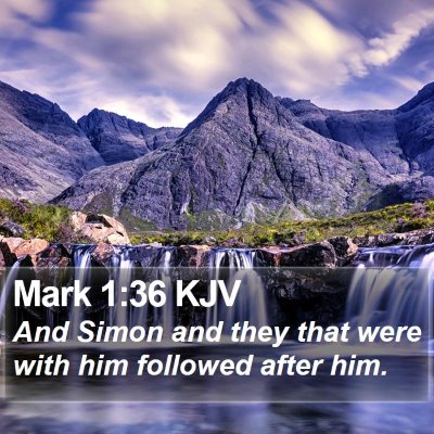 Mark 1:36 KJV Bible Verse Image