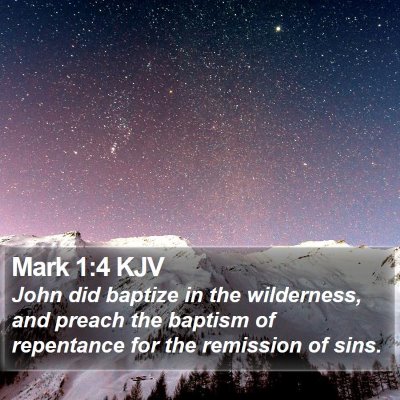 Mark 1:4 KJV Bible Verse Image
