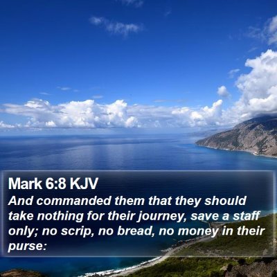 Mark 6:8 KJV Bible Verse Image
