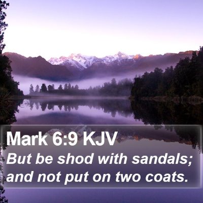 Mark 6:9 KJV Bible Verse Image