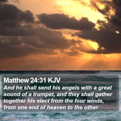 Matthew 24:31 KJV Bible Verse Image