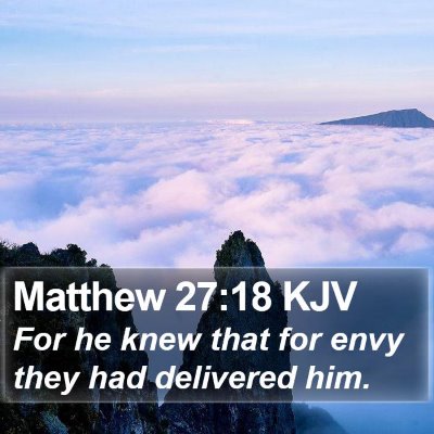 Matthew 27:18 KJV Bible Verse Image
