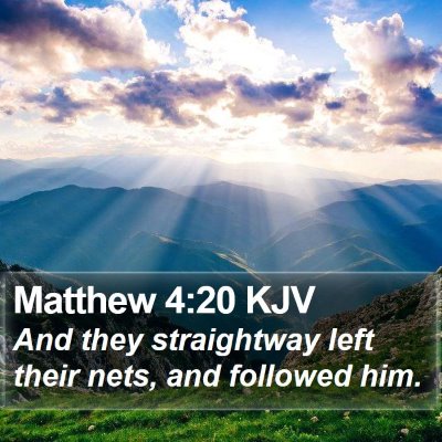 Matthew 4:20 KJV Bible Verse Image
