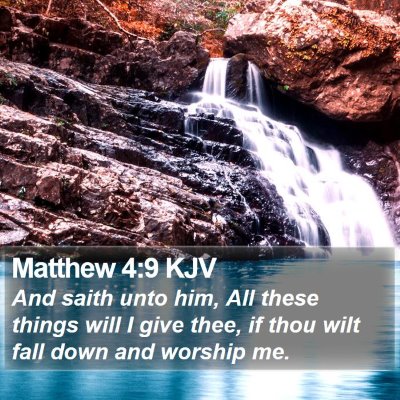 Matthew 4:9 KJV Bible Verse Image