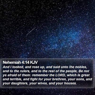 Nehemiah 4:14 KJV Bible Verse Image