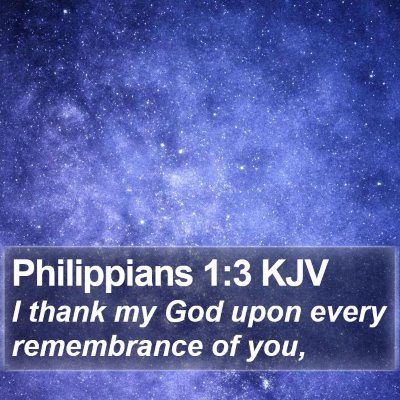 Philippians 1:3 KJV Bible Verse Image