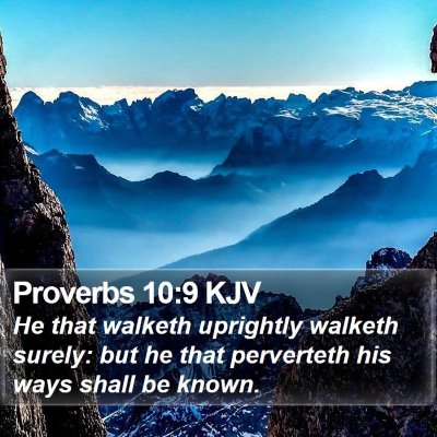 Proverbs 10:9 KJV Bible Verse Image