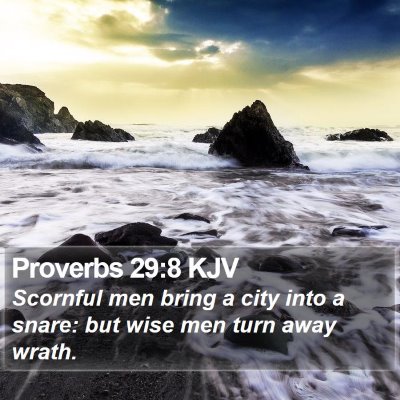 Proverbs 29:8 KJV Bible Verse Image
