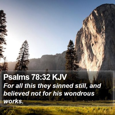 Psalms 78:32 KJV Bible Verse Image