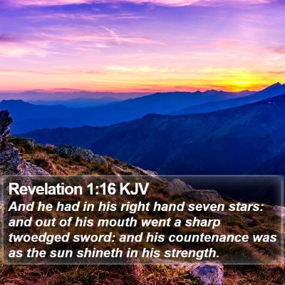 Revelation 1:16 KJV Bible Verse Image