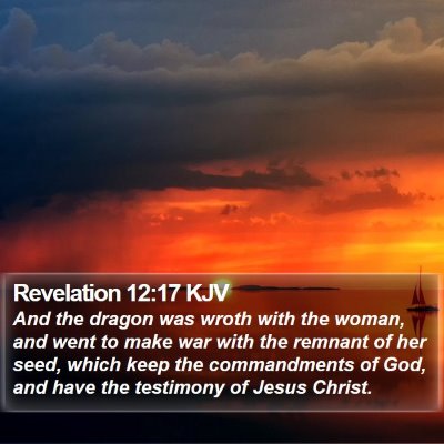 Revelation 12:17 KJV Bible Verse Image