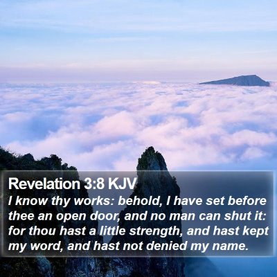 Revelation 3:8 KJV Bible Verse Image