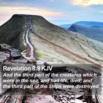 Revelation 8:9 KJV Bible Verse Image