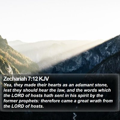 Zechariah 7:12 KJV Bible Verse Image