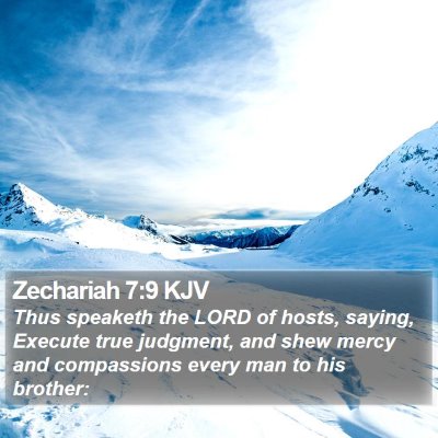 Zechariah 7:9 KJV Bible Verse Image