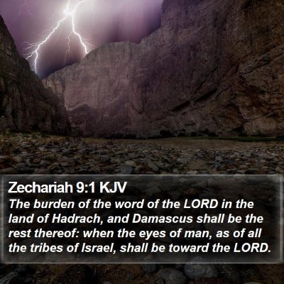 Zechariah 9:1 KJV Bible Verse Image
